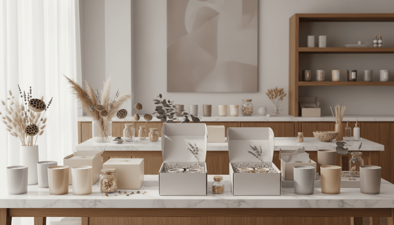 Handmade candle with elegant presentation and design